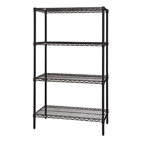 4-Shelf Black Wire Shelving Unit, 12 x 36 x 54 in.
