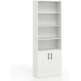 thumbnail image 1 of 4 Shelf Bookcase with Doors, 70'' Tall Bookshelves and Bookcases, Vertical Bookshelf Tower, Wood Storage Shelves, Modern Book Shelf for Bedroom, Living Room, Home Office (White, 70''H), 1 of 16