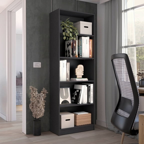 Home Office Bookcase with 4 Shelves | Showcase Books and Keepsakes | Crafted from Particle Board | Addresses Lack of Storage in Office