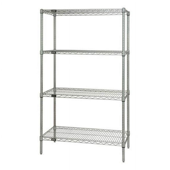 4- Shelf Chrome Wire Shelving Starter Kit - 30 x 36 x 63 in.
