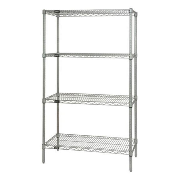 4-Shelf Chrome Wire Shelving Starter Kit, 30 x 72 x 54 in.