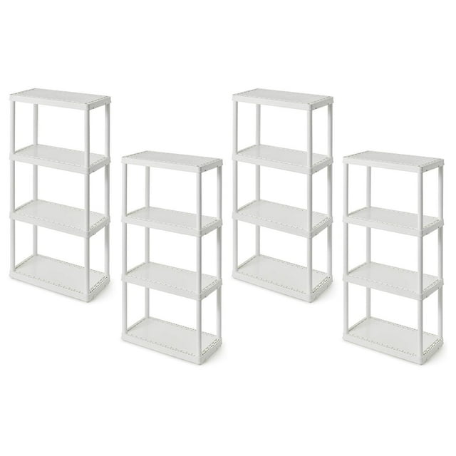4 Shelf Fixed Height Solid Light Duty Storage Unit 12 x 24 x for Home