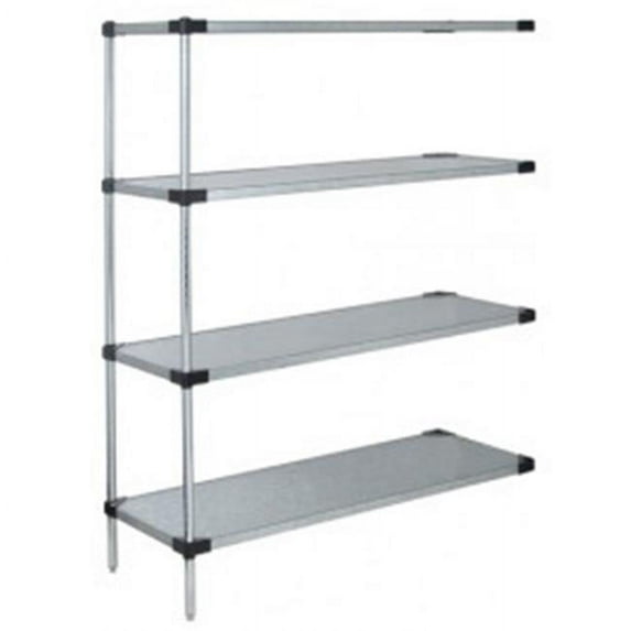4-Shelf, Galvanized Steel Solid Shelving Add-On Unit - 21 x 30 x 86 in.