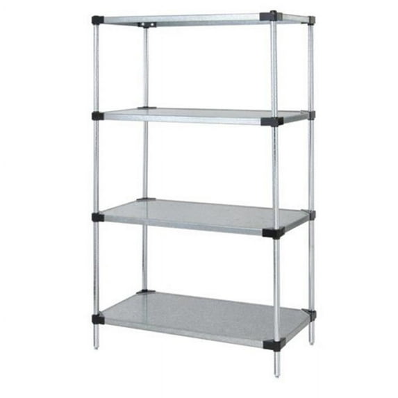 4-Shelf Galvanized Steel Solid Shelving Unit, 18 x 60 x 63 in.