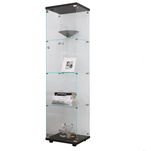 4-Shelf Glass Design - One-Door Display Utility - Jewelry Store - Present Jewelry