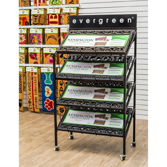 4-Shelf Metal Evergreen Floor Mat Display
