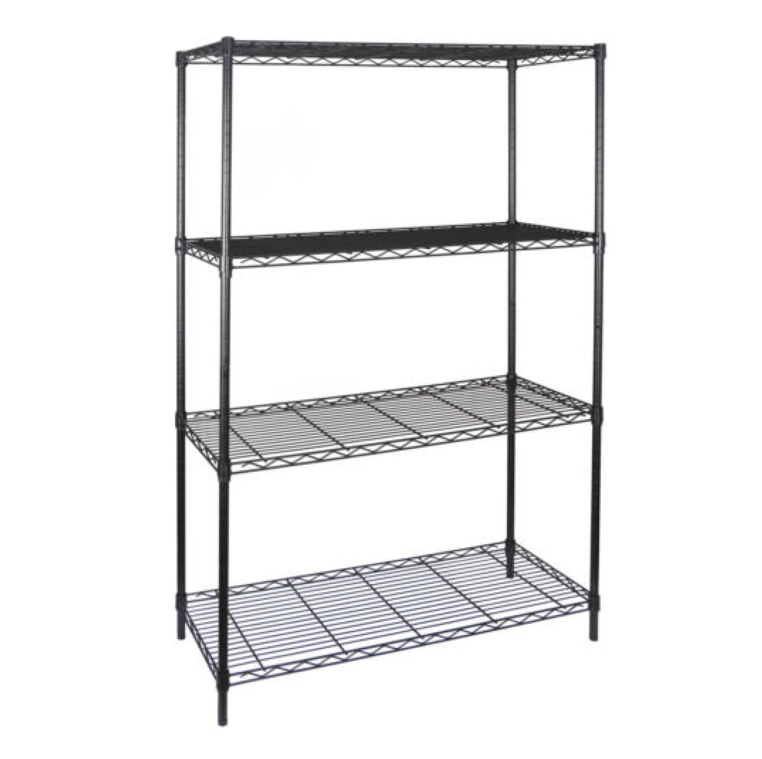 Heavy-Duty 72" Black Steel 4-Shelf Storage Unit for Garage