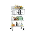 thumbnail image 1 of 4 Shelf Shelving Storage Units with Wheels, Wire Heavy Duty Shelves for Storage Adjustable Storage Shelving Unit for Home, Garage, Kitchen，Office Metal Organizer Wire Rack, 1 of 7