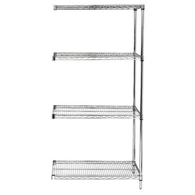 4-Shelf, Stainless Steel Wire Shelving Add-On Unit - 14 x 72 x 63 in.
