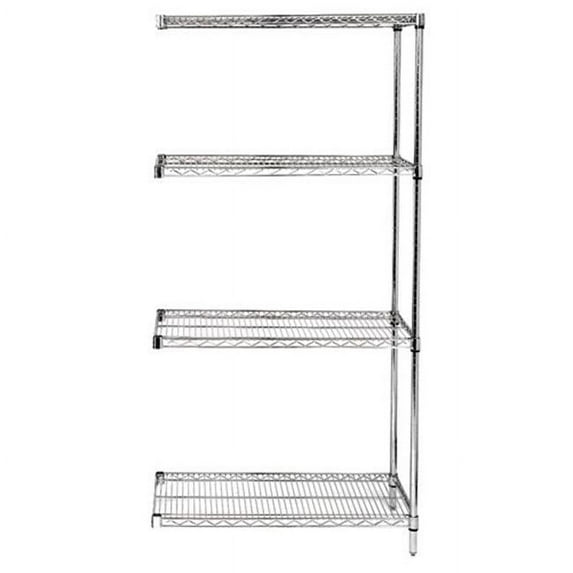 4-Shelf, Stainless Steel Wire Shelving Add-On Unit - 21 x 54 x 63 in.
