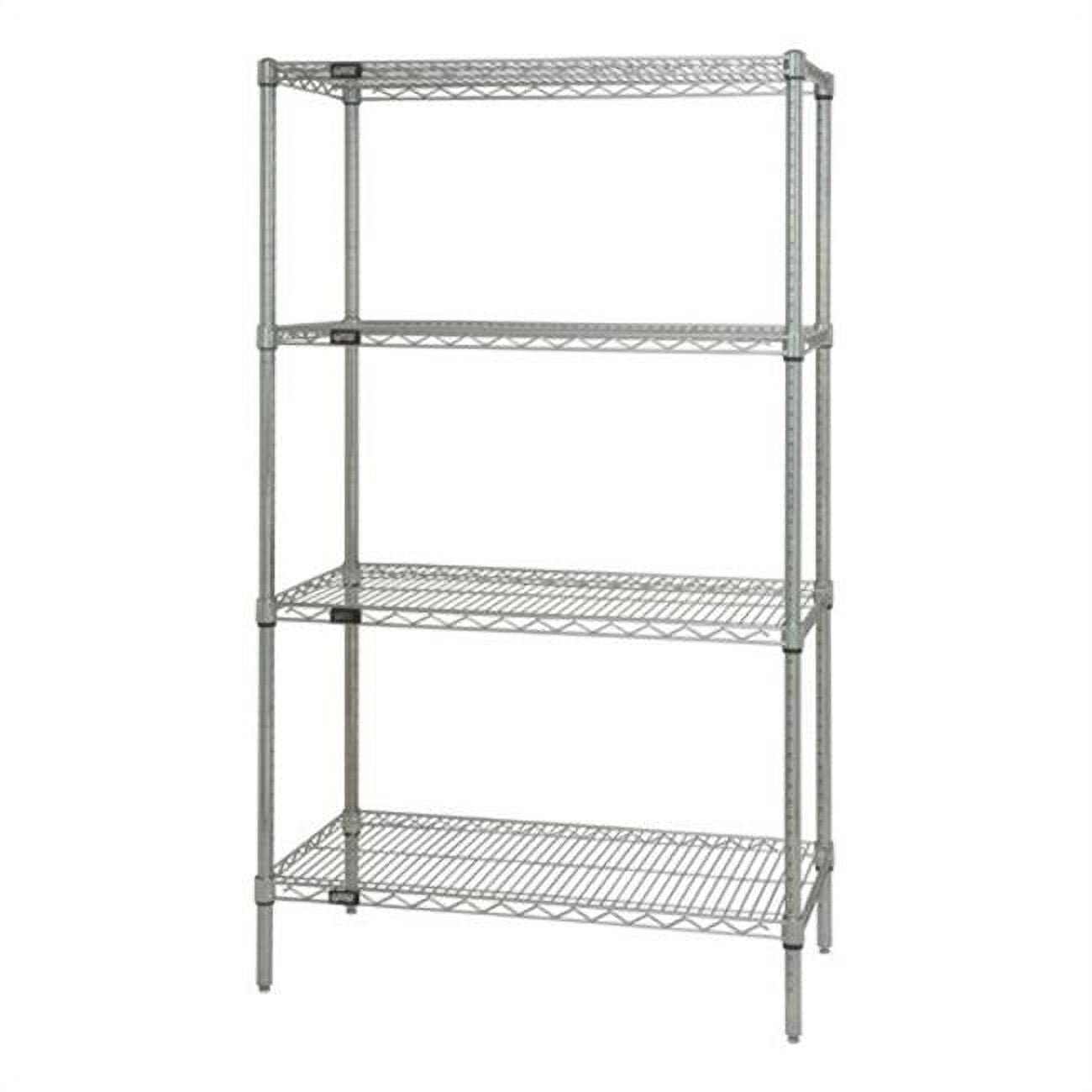 4Shelf Stainless Steel Wire Shelving Unit, 18 x 24 x 54 in.