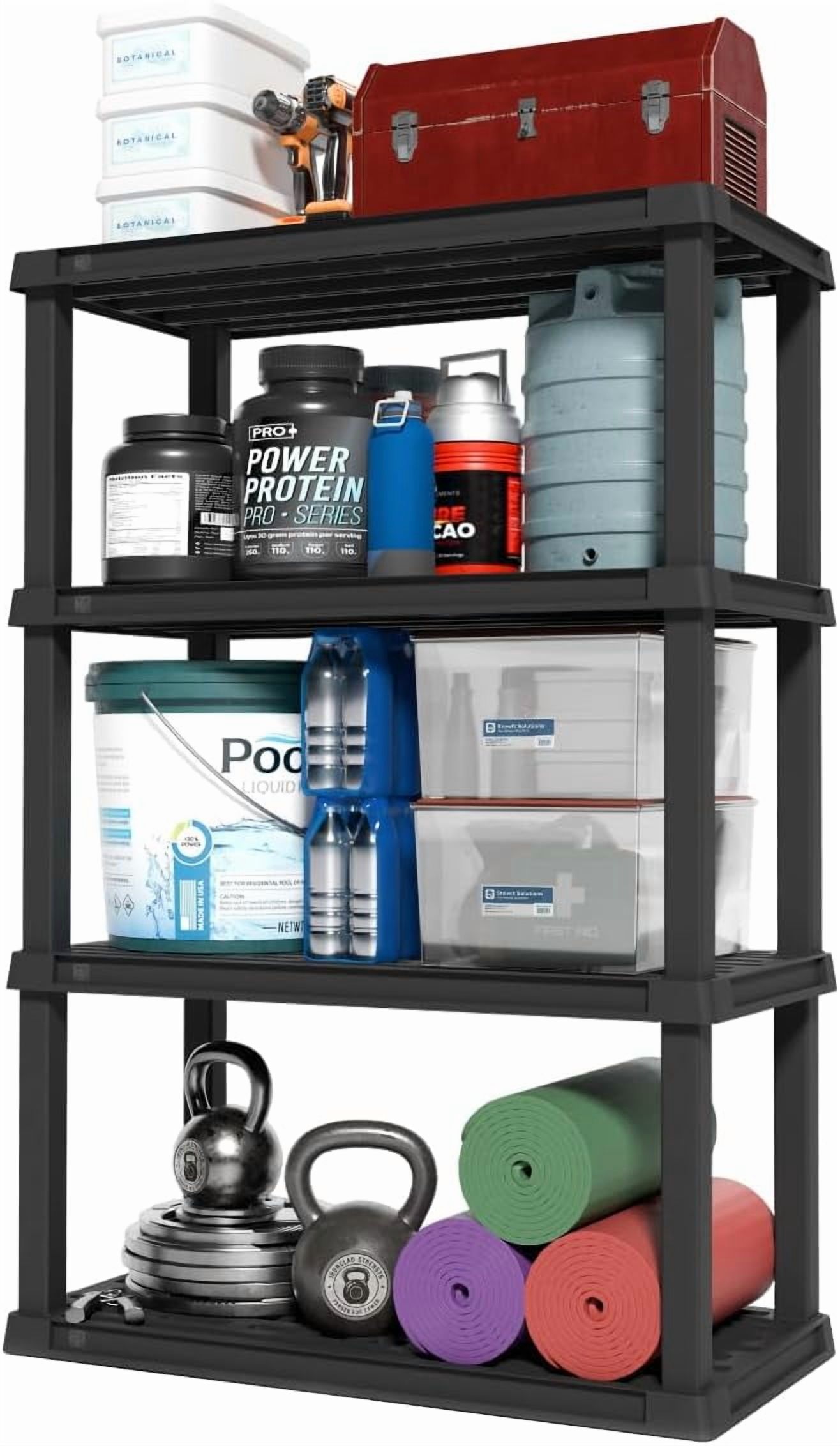 4-Shelf Storage Shelves, 600lb Capacity, 56