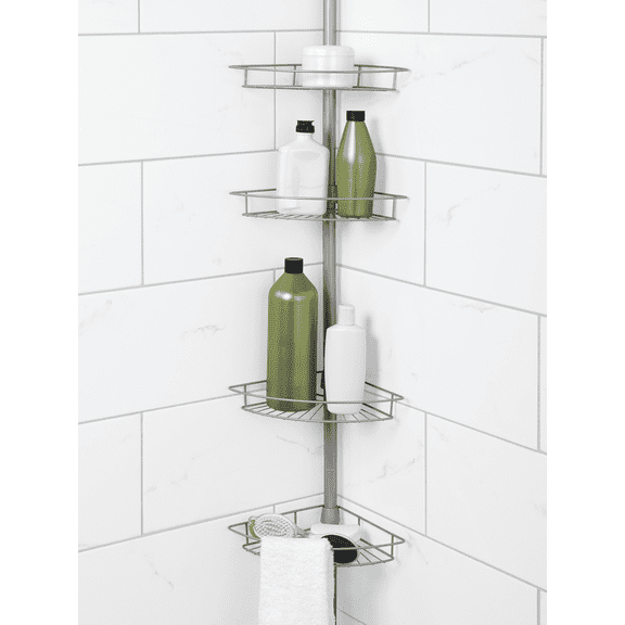 4-Shelf Tension Pole Corner Shower Caddy - Pack of 2