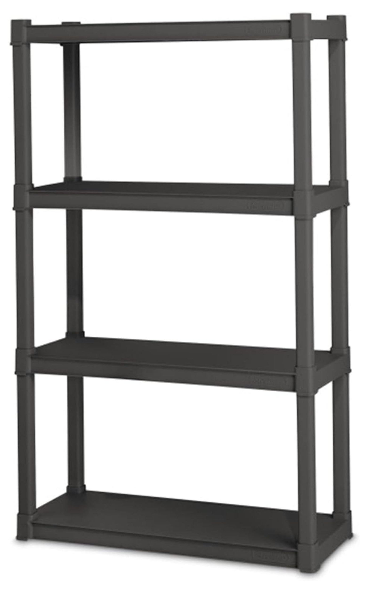 4 Shelf Unit, Heavy Duty and Easy to Assemble Plastic Storage Unit
