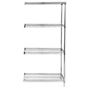 4-Shelf Wire Shelving Add-On Unit Stainless Steel - 24 x 30 x 74 in.