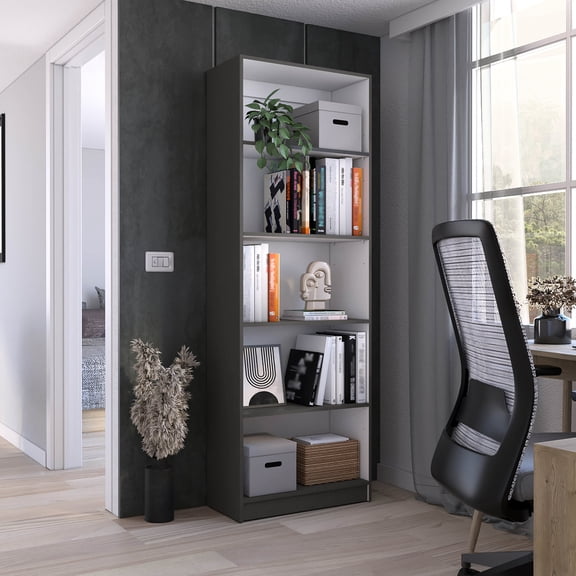 4-Shelved Home Bookcase | Used to Showcase Decorative Items | Constructed from Manufactured Wood | Addresses Storage Deficiency