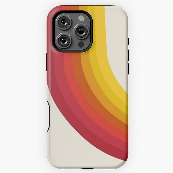 4 Sho Retro 70s Throwback Rainbow Stripes iPhone Tough Case 17 to 11