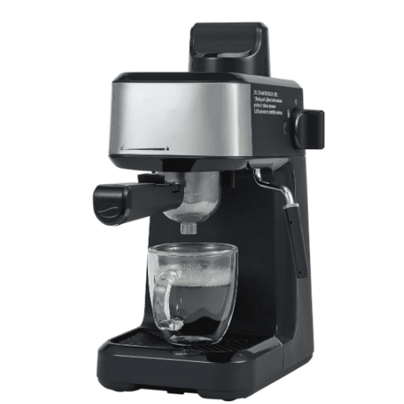 4-Shot Steam Espresso Cappuccino and Latte Maker with Stainless Steel Frothing Pitcher