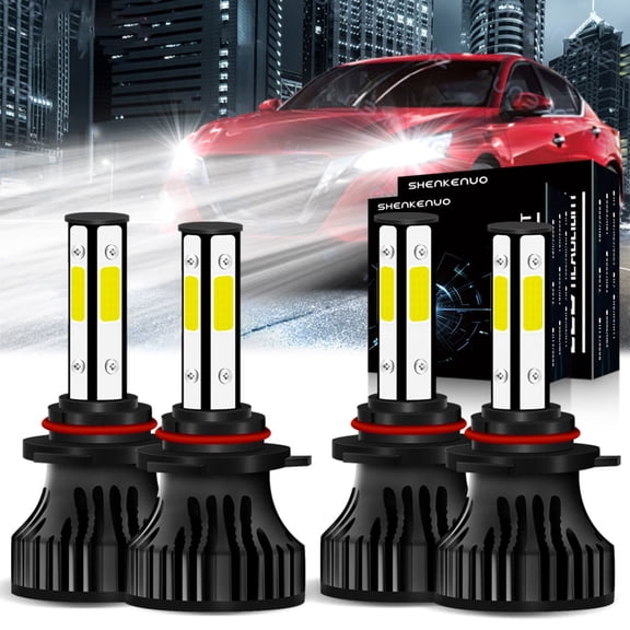 4-Side 9005 9006 High/Low Beam LED Headlight Bulbs for Nissan Pathfinder 2004 6000K White,4pc