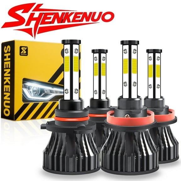 4-Side 9005 H11 High/Low Beam Headlights for Hyundai Gensis 2014-2015 6000K White,4pc