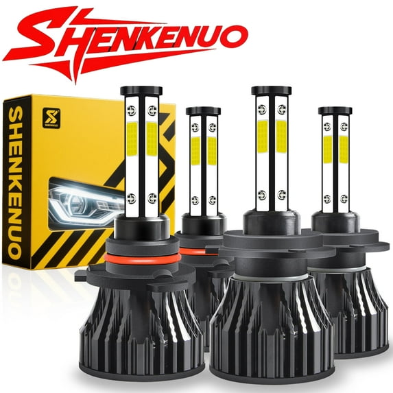 4-Side 9005 H7 High/Low Beam LED Headlight Bulbs for Mazda 6 2011-2013 6000K White,4pc