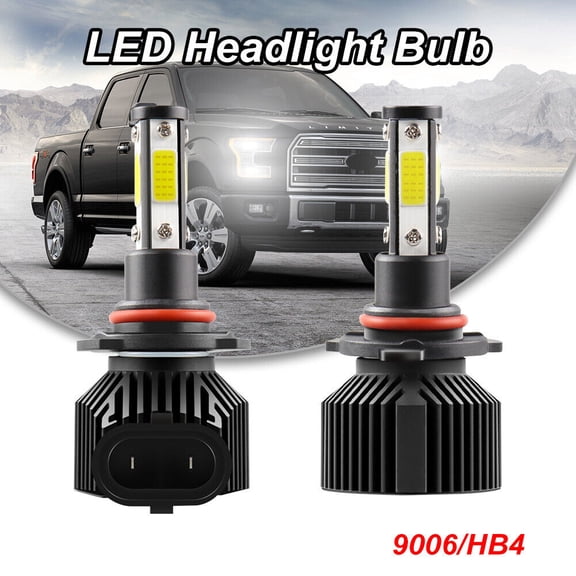 4 Side 9006 HB4 LED Headlight Low Beam Bulbs Kit 6000K Cool White Canbus Free