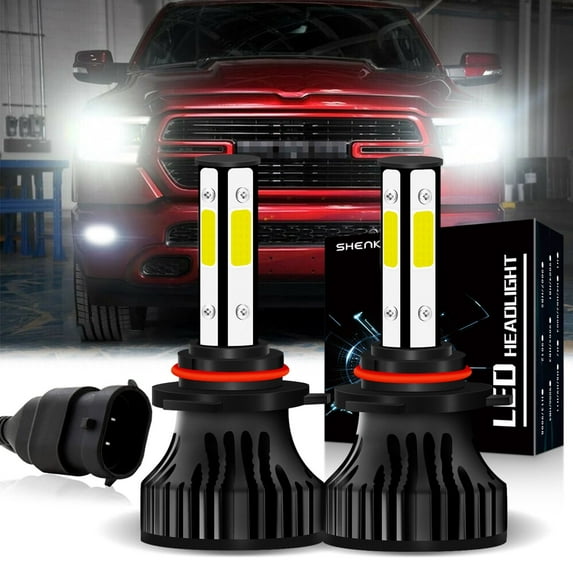 4-Side 9012 High/Low Beam Headlights for Ram 1500 2013-2015 6000K White,2pc