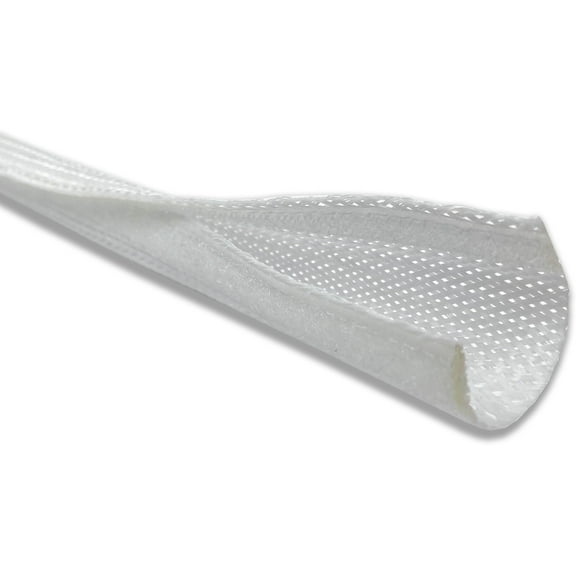 4" Side Entry Cable Wrap Sleeve with Hook & Loop Fastener - Length: 100 Feet - Color: White