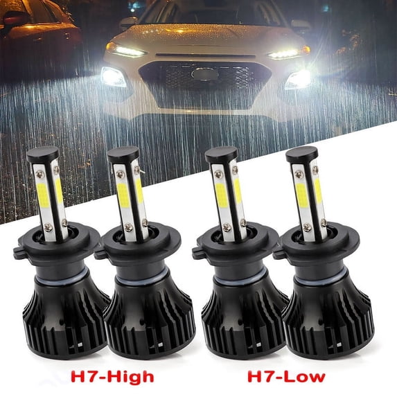 4-Side H7 High/Low Beam LED Headlight Bulbs for BMW 330xi 2001-2006 6000K White,4pc