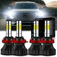 thumbnail image 1 of 4-Side H9 H11 High/Low Beam LED Headlight Bulbs for Mazda mx-5 miata 2006-2015 6000K White,4pc, 1 of 10