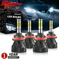 thumbnail image 1 of 4-Side H9 H11 High/Low Beam LED Headlight Bulbs for Nissan Rouge Sport 2017-2020 6000K White,4pc, 1 of 10