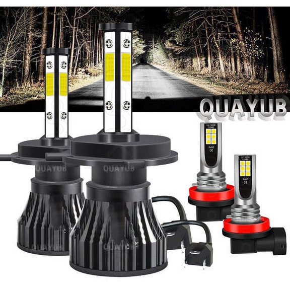4-Side LED Headlight Fog Lights High&Low Beam Bulbs For Honda CRV CR-V 2007-2014