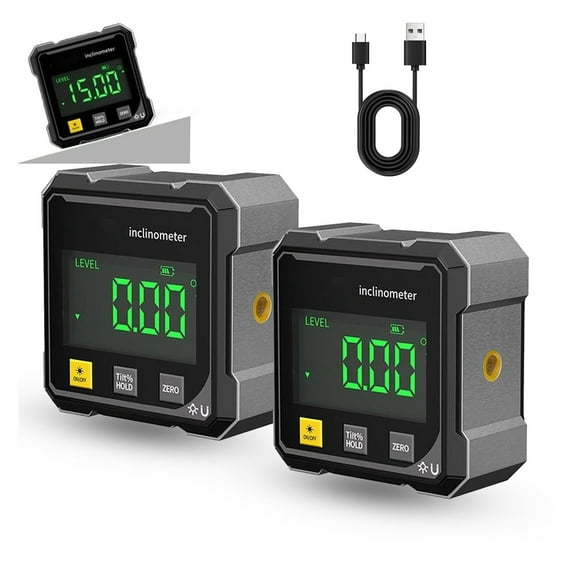 4-Side Magnetic Digital Angle Gauge,Cube Inclinometer, Digital Angle ...