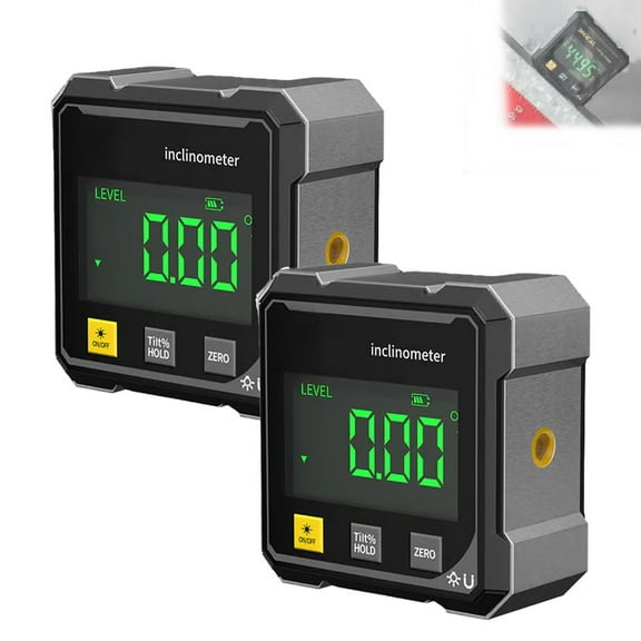 4-Side Magnetic Digital Angle Gauge with Laser, Cube Inclinometer with Backlight, Rechargeable Digital Angle Finder, Table Saw Miter Protractor, Woodworking Measuring Tool(2pcs)