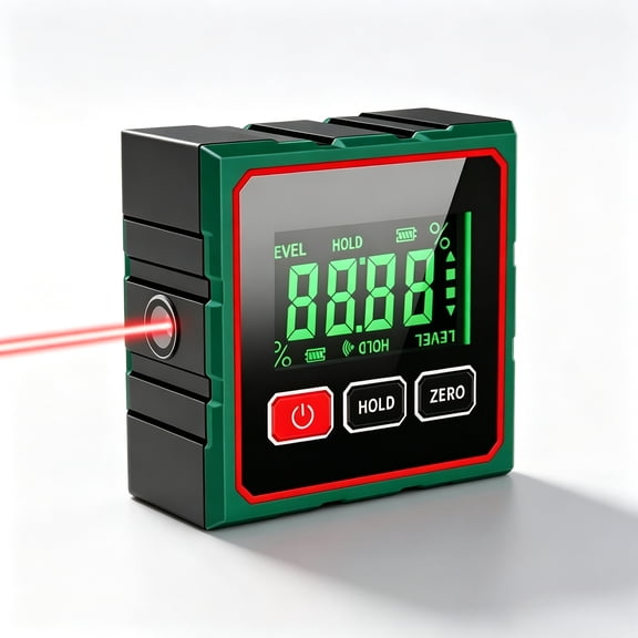 4-Side Strong Magnetic Digital Angle Finder with Electronic Laser, USB Rechargeable, and Digital Level Box / Inclinometer Function