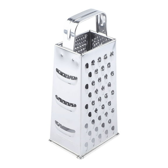 4 Side Vegetable Grater Nonrust Steel Flat Handle Design Dishwasher Safe Sturdy Kitchen Tool For Slicing Shredding
