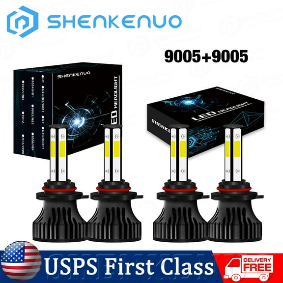 4 Sides 9005 HB3 LED Headlight High+Low Beam Bulbs For with projector type Hyundai Accent 2014-2020