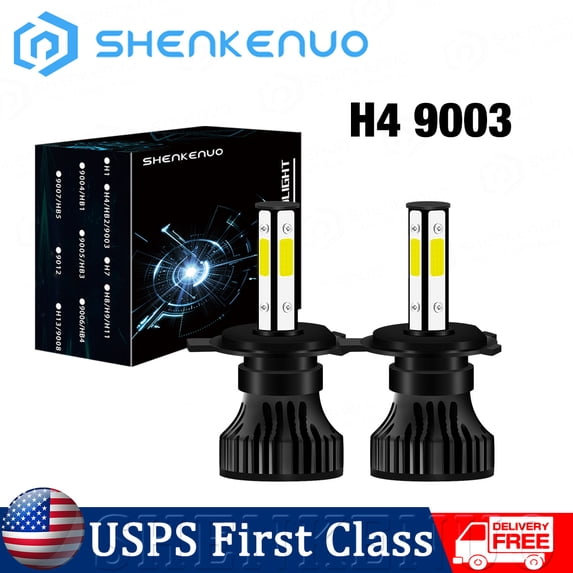 4 Sides H4 9003 LED Headlight High/Low Beam Bulbs For Toyota Corolla 1998-2000