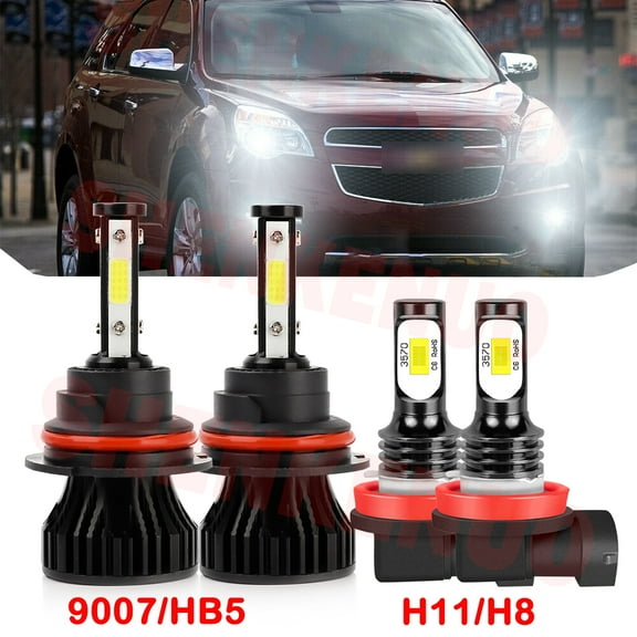 4-Sides HB5 9007 High&Low Beam for Chevrolet Cobalt 2005 2006 2007 2008 2009 2010 LED Headlights H8 H11 Fog Lights 4pcs
