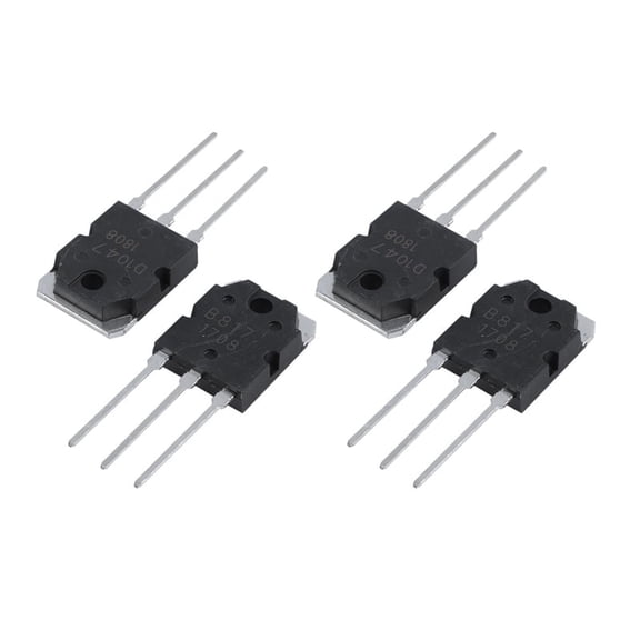4 Silicon Transistor - D 1047 + B 817, 200 V, 12 A,4 x silicon transistor,Black
