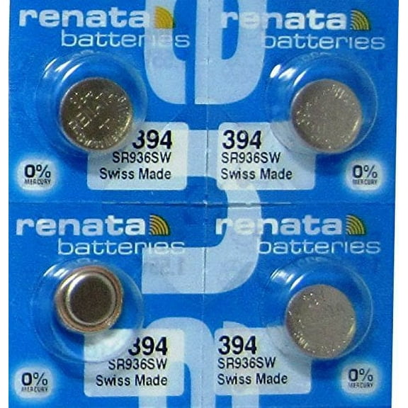 4 Silver Oxide 394 Zero Mercury Electronic Renata Batteries