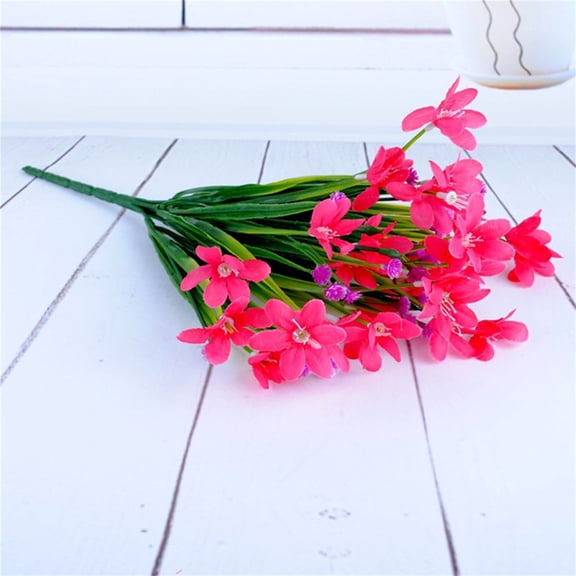 Fake Flowers Promotion Sale! Nomeni 4Pcs Artificial Flower Spring Daffodil Home Living Room Decoration Flower, Home Decor Clearance Sale Red