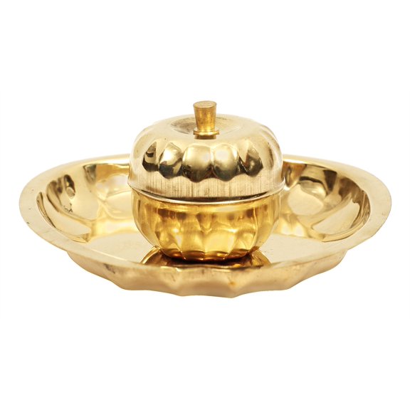 4" Sindoor/Roli/Puja Box in Brass | Handmade | Made in India