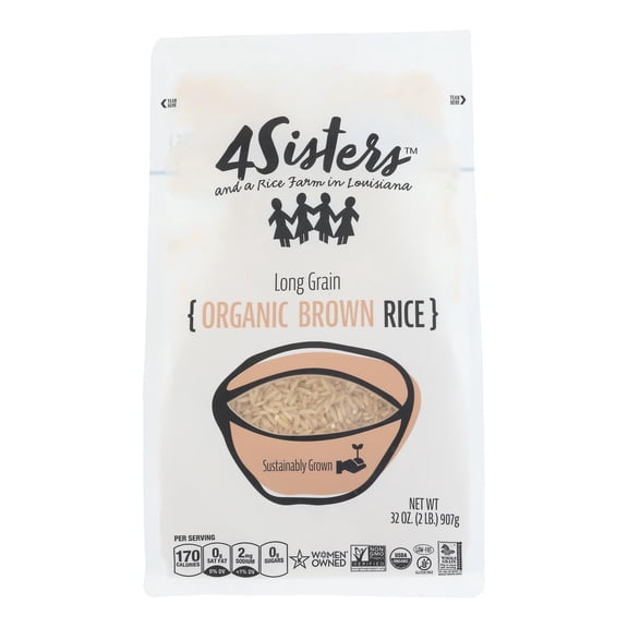 4 Sisters - Rice Og2 Brown Long Grain - Cs Of 6-2 Lb