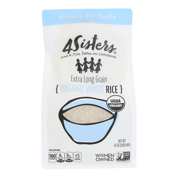 4 Sisters - Rice Og2 White Long Grain - CS of 6-2 LB