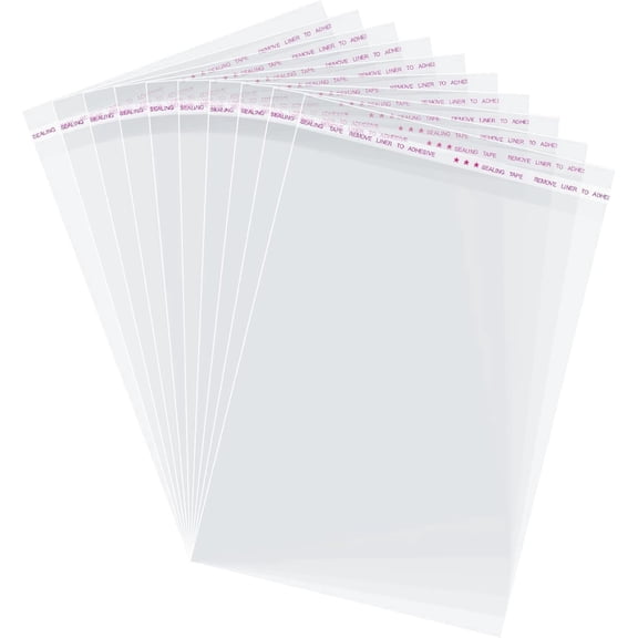 4 Size 240 Pieces Clear Plastic Cello Bag Resealable Self Sealing Cellophane Bag for Candy Cookies Decorative Wrapper (11 x 14 Inch, 6 x 7 Inch, 3 x 7.9 Inch, 4 x 4.8 Inch)
