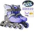 thumbnail image 1 of 4 Size Adjustable Inline Skates for Boys Girls Ages Youth & Adult with Light Up Wheels, Roller Skates Blades for Youth Kids Indoor & Outdoor Beginners, Purple, 1 of 8