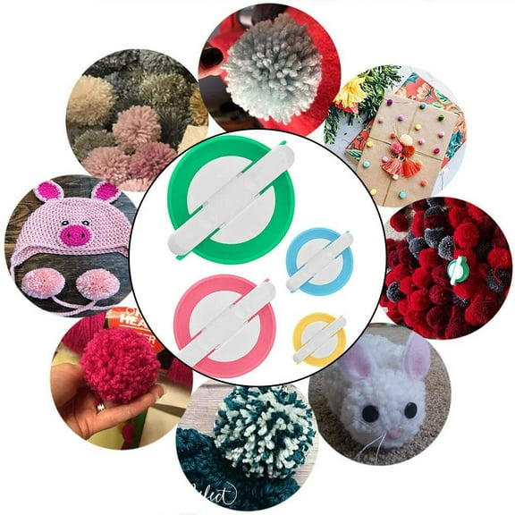 4 Size Pompom Pompom Maker Fluff Ball Needle Knitting Wool Craft Ho