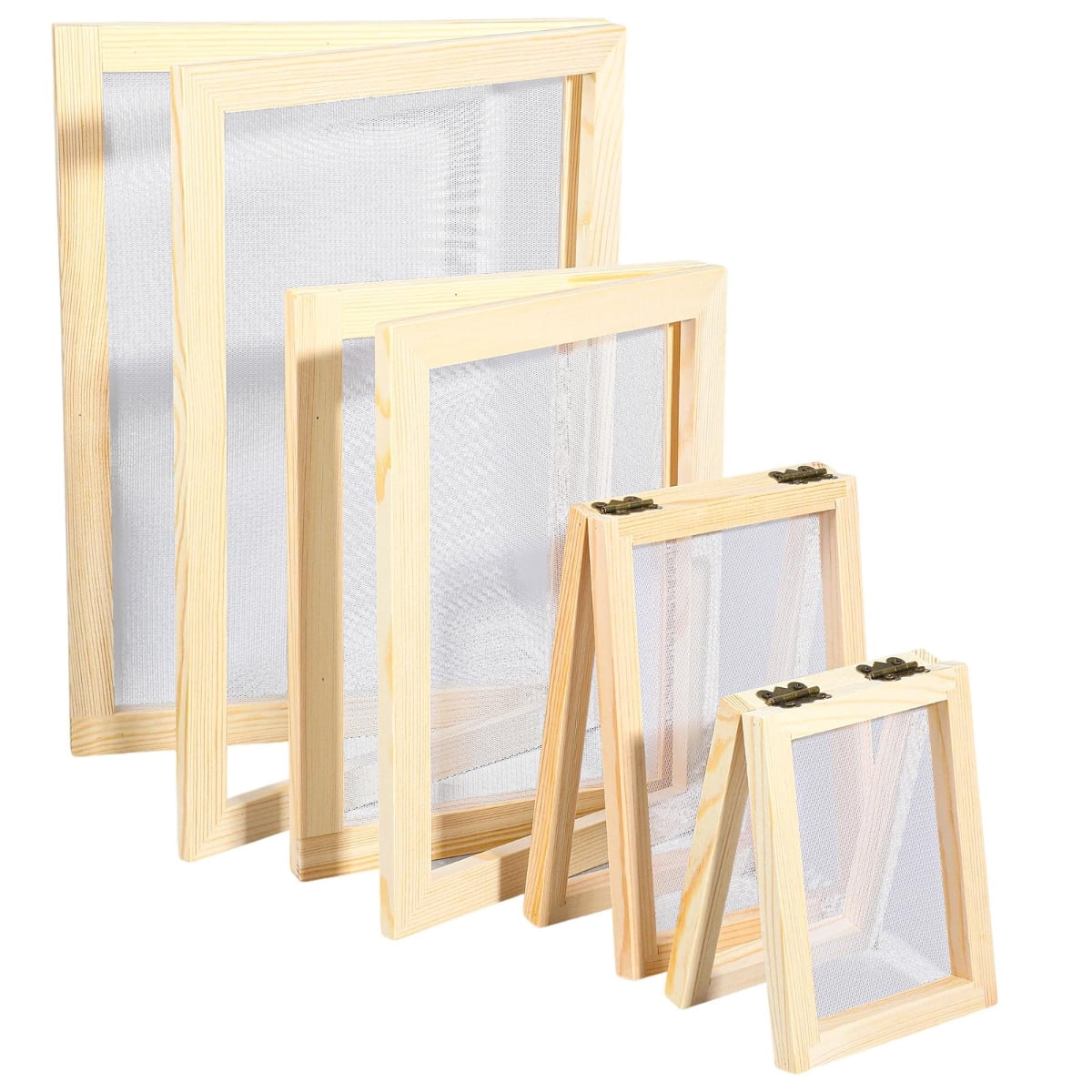4 Sizes 2 in 1 Wooden Paper Making Screen, Paper Making Mould, Wooden ...