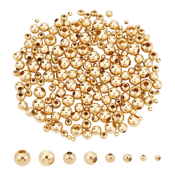 4 Sizes 200pcs 2/3/4/5mm Golden Round Spacer Beads Morse Code Bead Stainless Steel Loose Beads Beads Spacers Finding Metal Spacers for DIY Bracelet